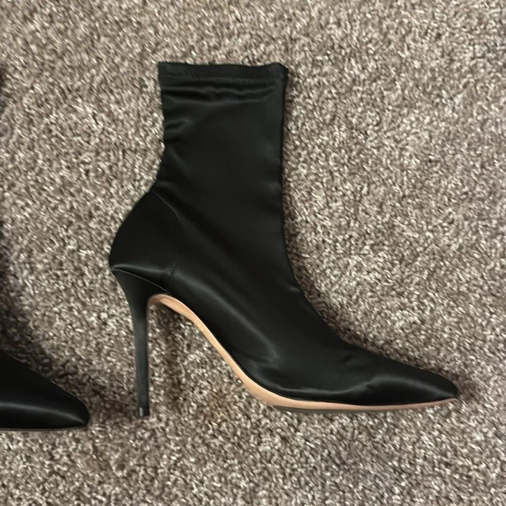 Tony Bianca socks satin ankle boots